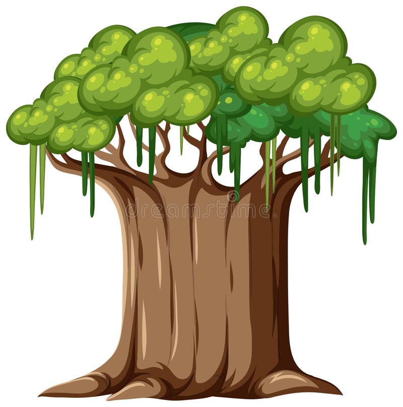 An isolated tree cartoon stock vector. Illustration of design 268744288