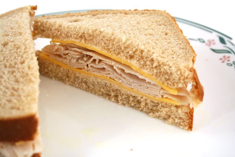 Isolated Turkey Sandwich On Whole Grain Bread Stock Photo Image of