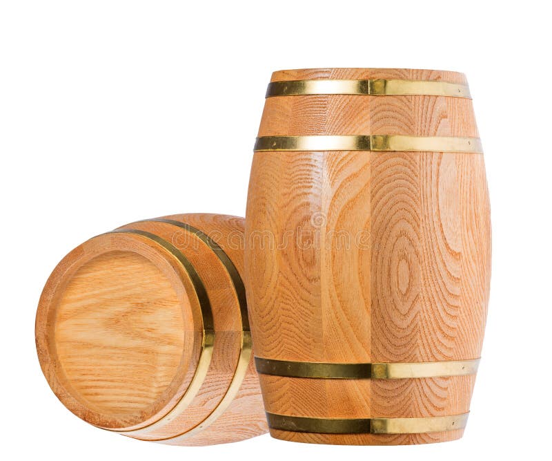 Three Wood Casks Isolated On White Stock Image Image of barrel, container 62929503