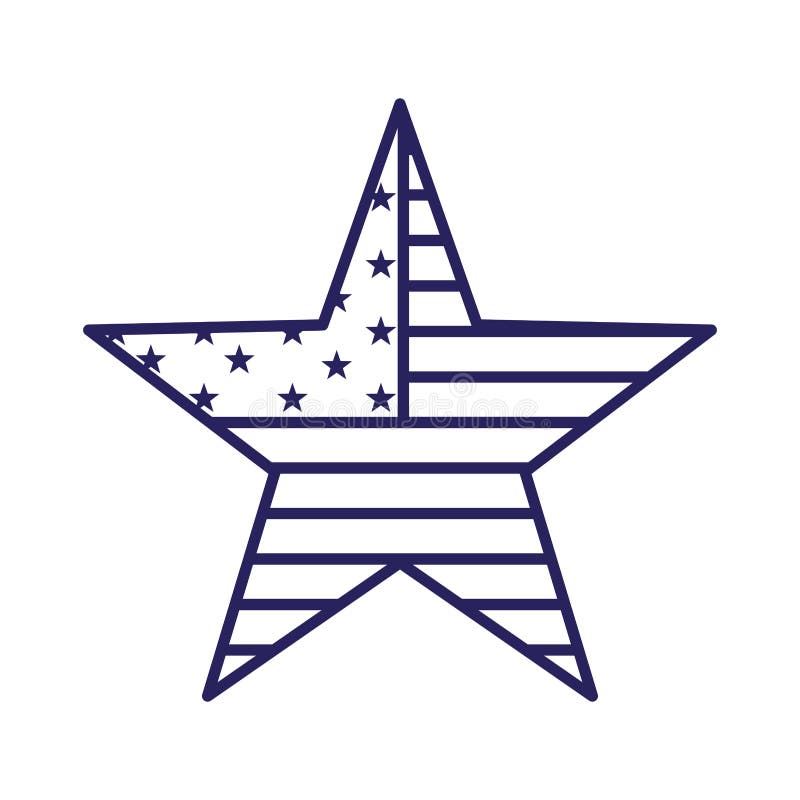 Download Isolated Usa Flag Star Line Style Icon Vector Design Stock ...