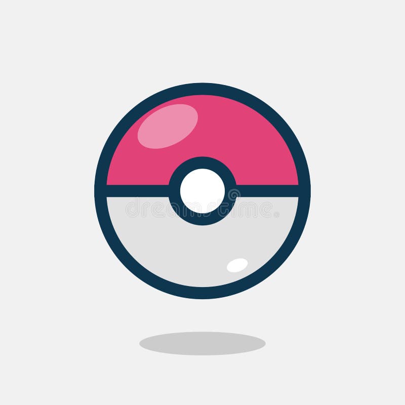 Vector Illustration Of A Pokeball Icon With Nine Colorful Round