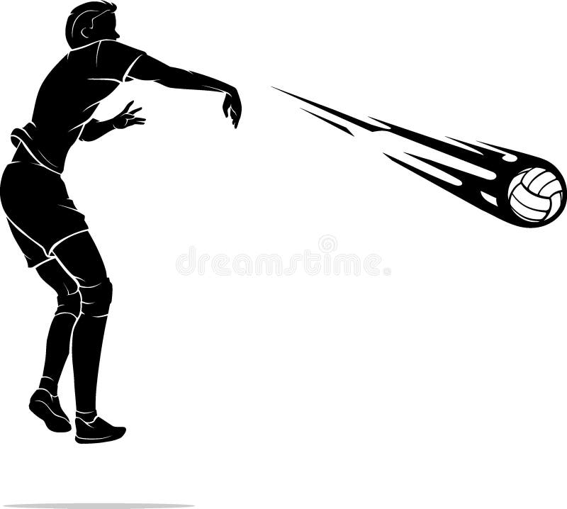 volleyball silhouette hitting