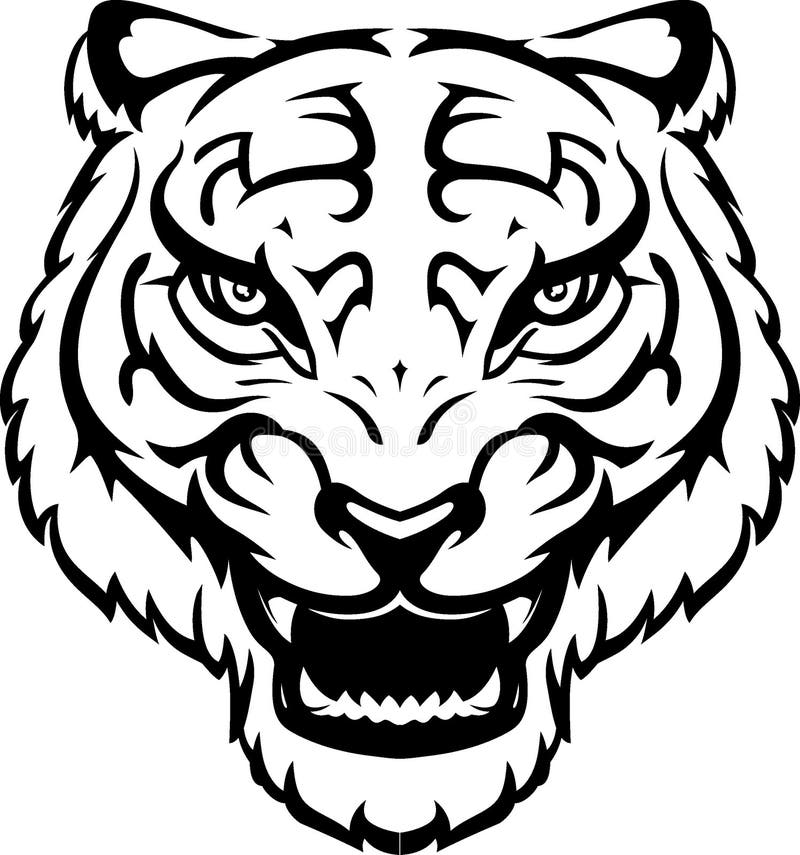 Tiger Head Fierce Side View Stock Vector - Illustration of mouth, face ...