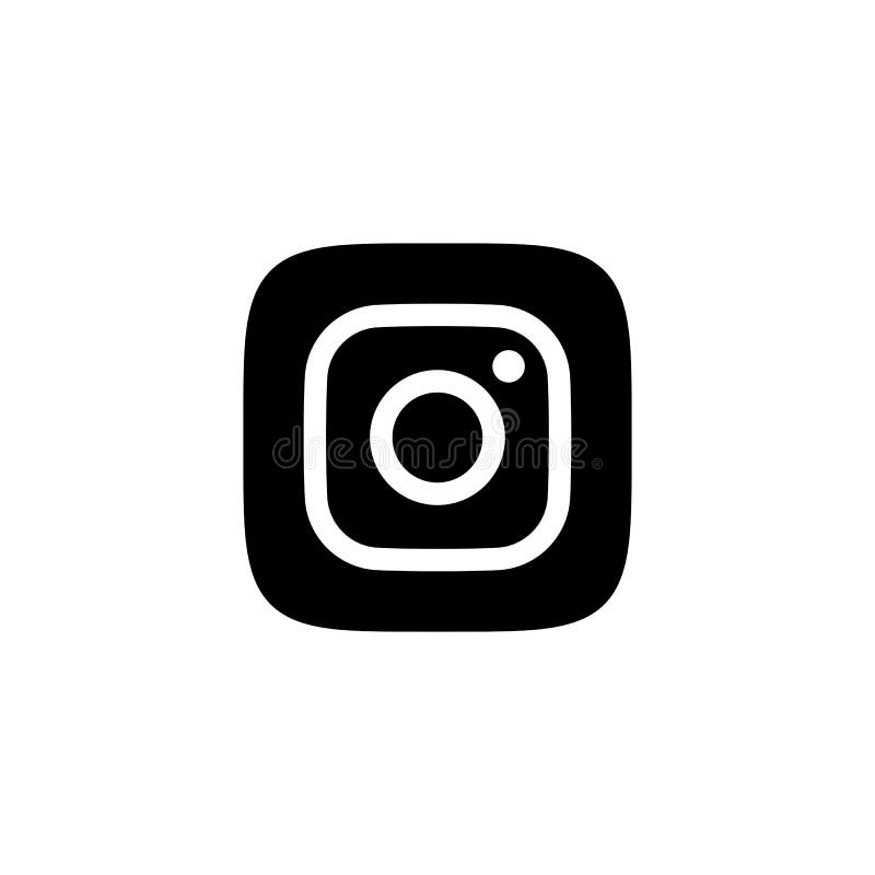 Instagram Icon. Black and White Social Network Logo. Editorial Image ...