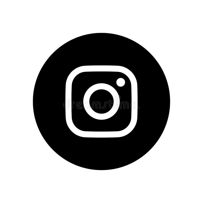 Instagram Icon. Black and White Social Network Logo. Editorial Stock ...