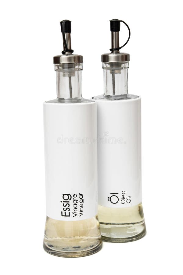 Isolated Vinegar and Oil Bottles Stock Image Image of lighting
