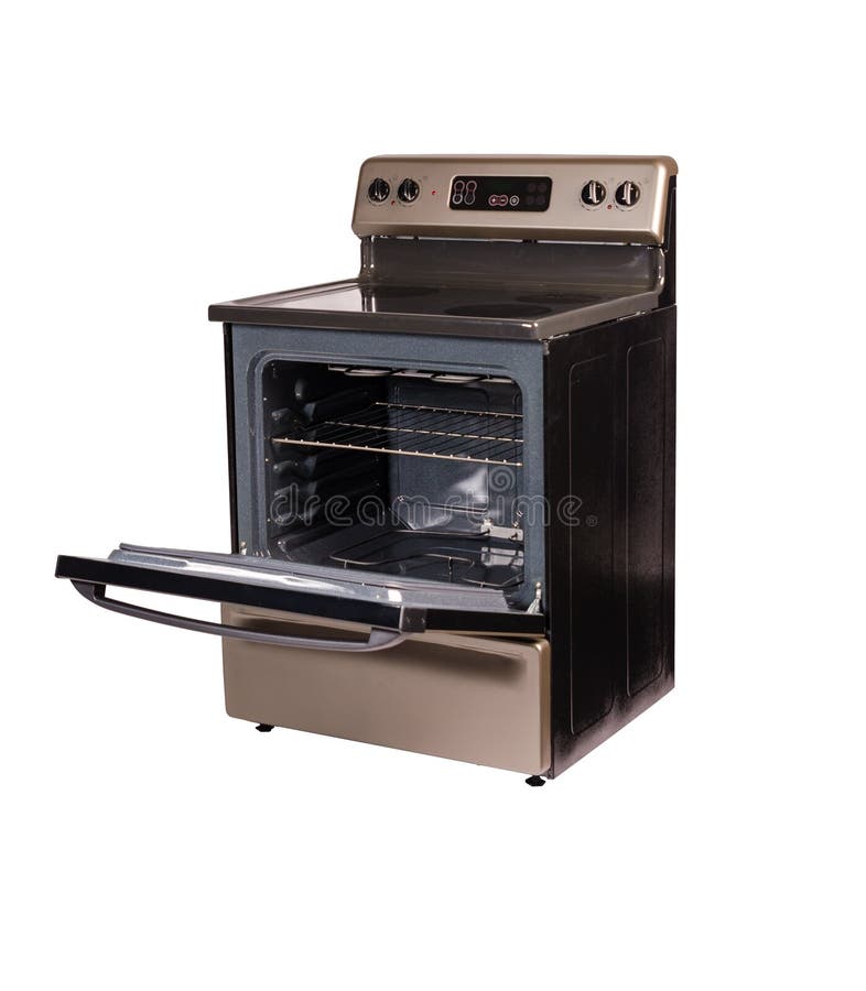 Isolated Vitroceramic Stove Oven Door Open Stock Image Image of