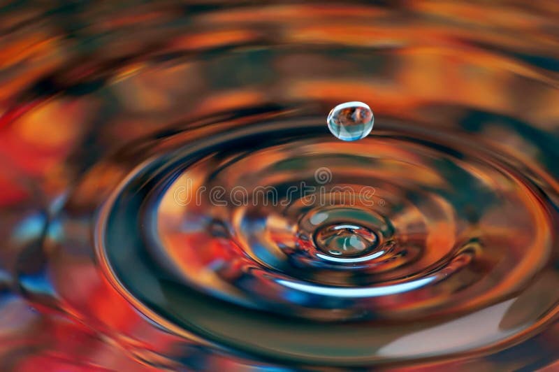 Isolated water droplet surrounded by autumn colors