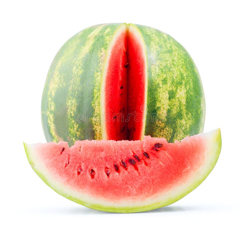 Isolated water melon whole and slice