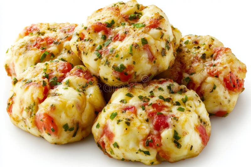 Isolated on a white background, a close-up view of fresh burrata cheese with basil is presented royalty free stock images