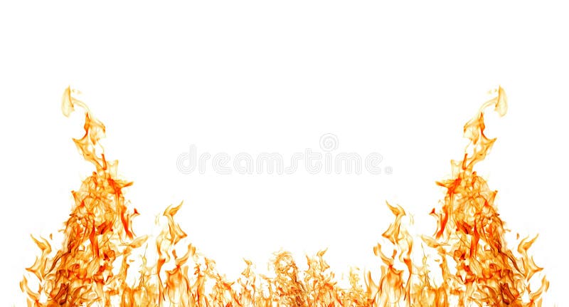 Isolated on white half of orange fire frame royalty free stock images Isolated on white half of orange fire frame royalty free stock images