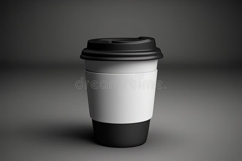 Isolated White Mock Up of a Little Coffee Cup Ideal for Takeout Stock