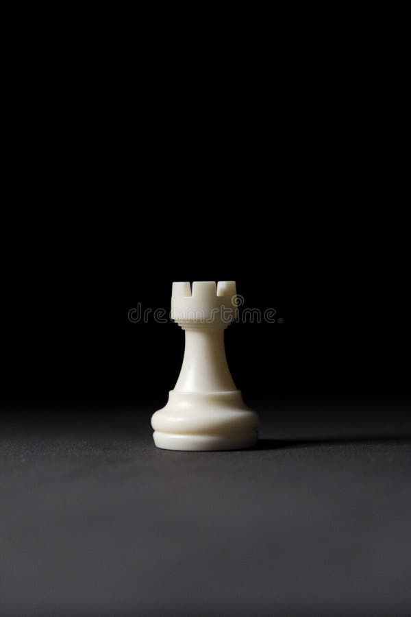 Isolated Black Rook Chess Piece on White Background Stock Image - Image ...
