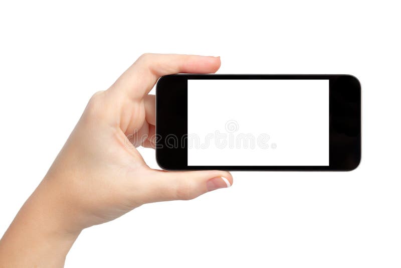 Isolated woman hand holding the phone