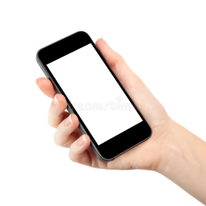 Isolated woman hand holding the phone