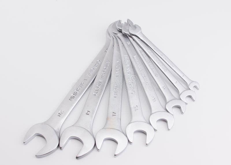 Isolated wrenchs royalty free stock image