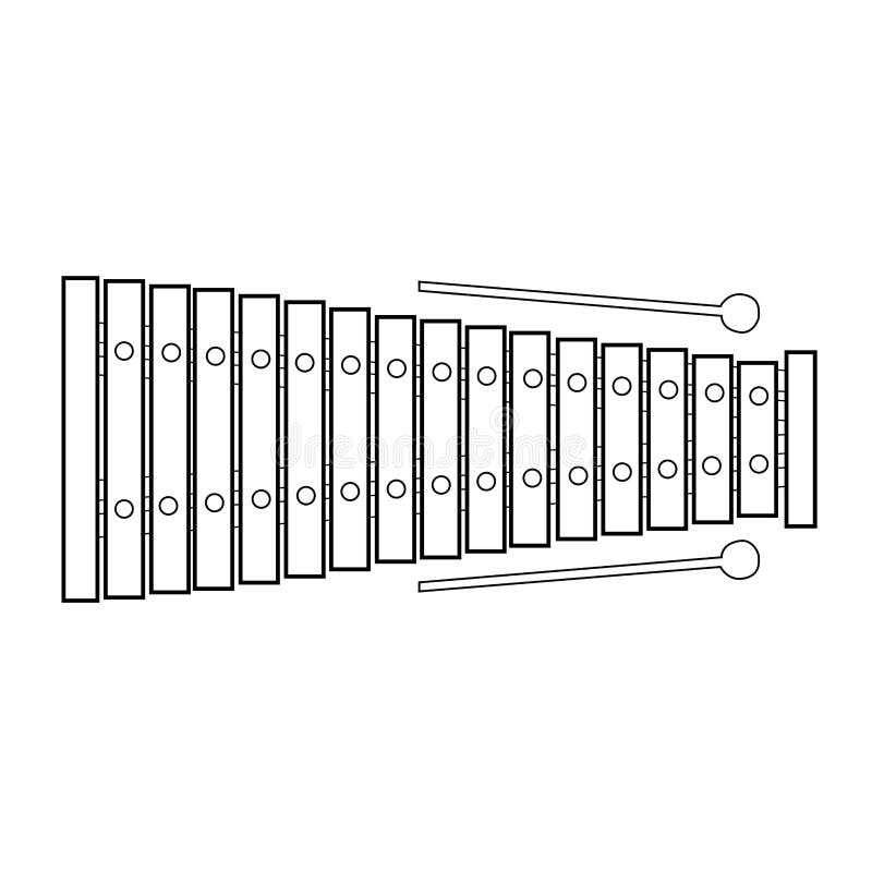 Isolated xylophone outline stock illustration. Illustration of band