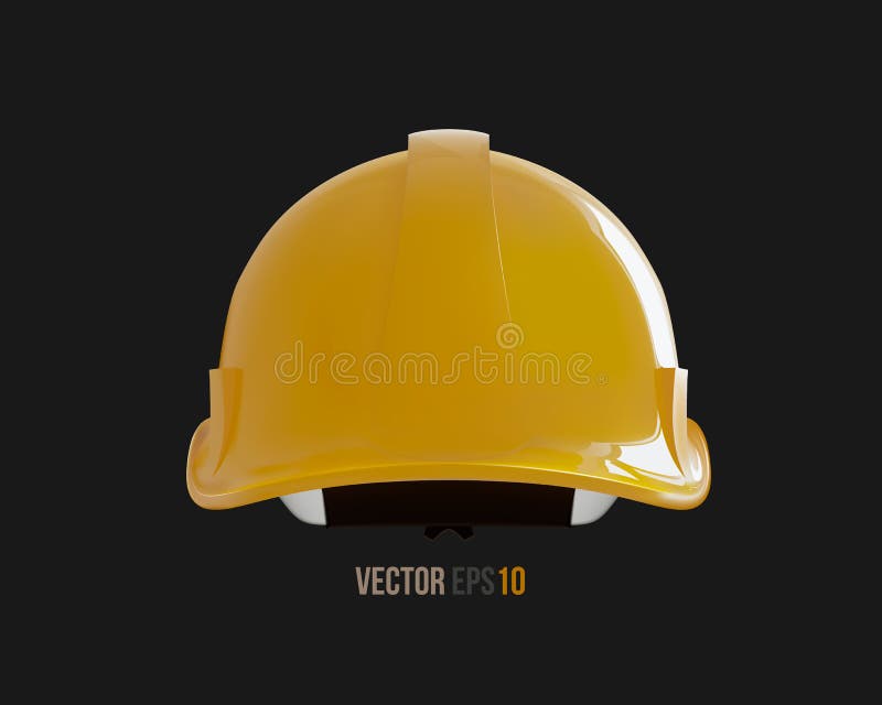 Isolated Yellow Hard Hat. Realistic 3D Vector Illustration Stock Vector