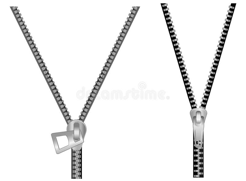 Zipper stock vector. Illustration of open, metal, zipper - 43081207