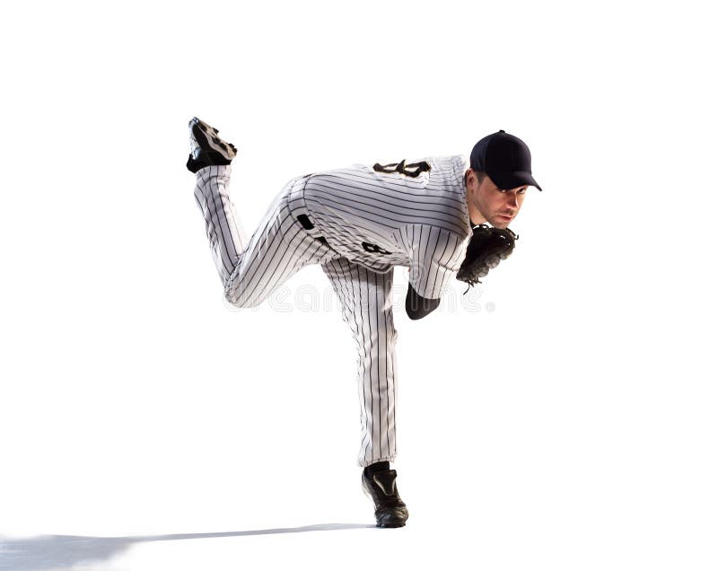 Isolato sul giocatore di baseball professionista bianco immagini stock libere da diritti Isolato sul giocatore di baseball professionista bianco immagini stock libere da diritti