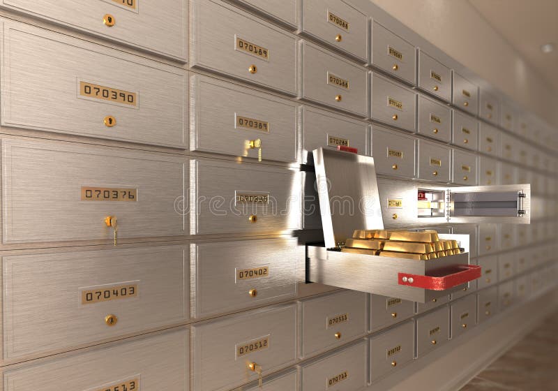 3d bank veilige opslag stock illustratie. Illustration of geld 109459413