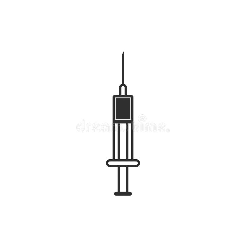 Isoleerde het vectorpictogram van de injectiespuit 8 stock illustratie Isoleerde het vectorpictogram van de injectiespuit 8 stock illustratie