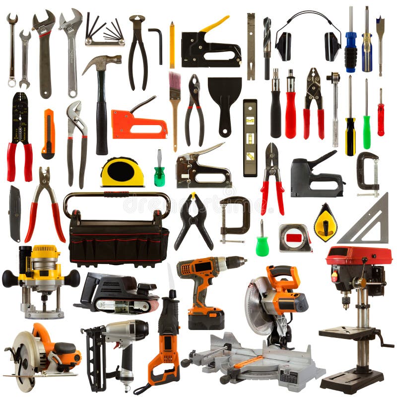 isolerad bakgrund tools white arkivbild isolerad bakgrund tools white arkivbild