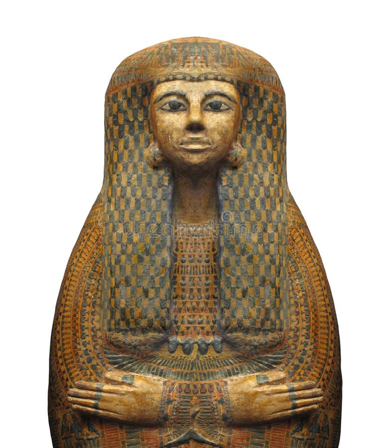 Isolerad forntida egyptisk sarkofag. arkivbild Isolerad forntida egyptisk sarkofag. arkivbild