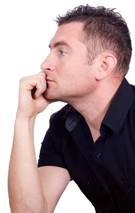 Man in a meditative pose isolated on white background. Man in a meditative pose isolated on white background