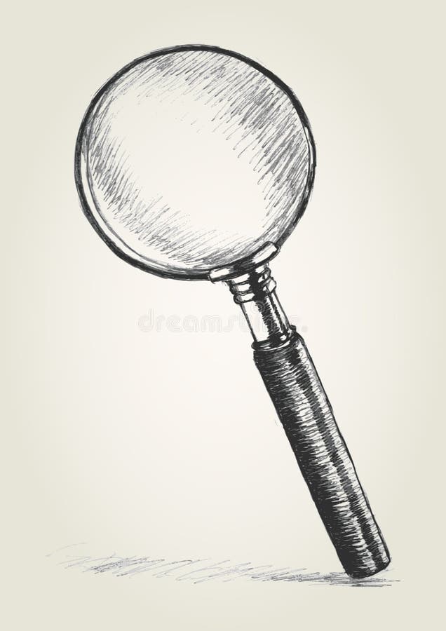 Isolerad förstorande vektorwhite för bakgrund glass illustration vektor illustrationer