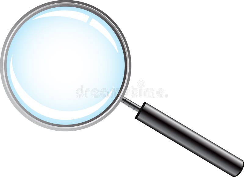 Isolerad förstorande vektorwhite för bakgrund glass illustration stock illustrationer