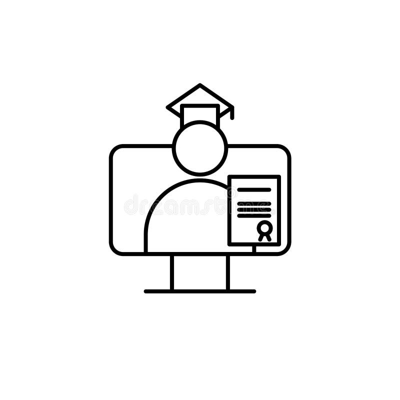 Isolerad logotyp för isolerade studenter på Internet royaltyfri illustrationer