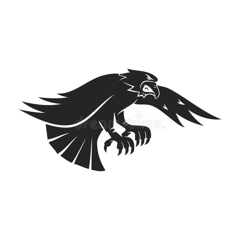 Isolerad mascot-designmall för arvsmassa. Massikotdesign för örnflygande karaktär