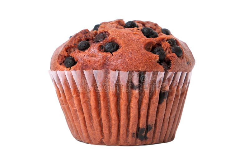 Isolerad muffin för muffinchokladchip royaltyfria bilder Isolerad muffin för muffinchokladchip royaltyfria bilder