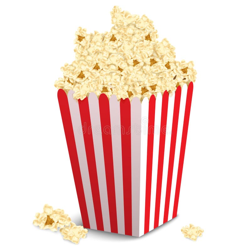 Isolerad popcornask stock illustrationer Isolerad popcornask stock illustrationer