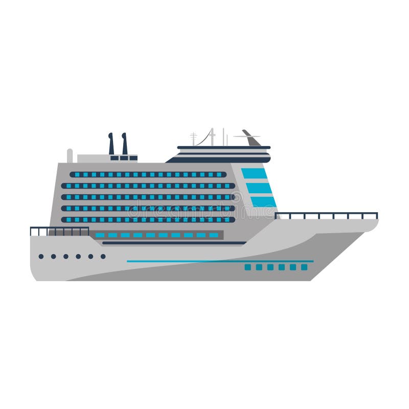 Isolerad sideview för fartyg för kryssningskepp royaltyfri illustrationer Isolerad sideview för fartyg för kryssningskepp royaltyfri illustrationer