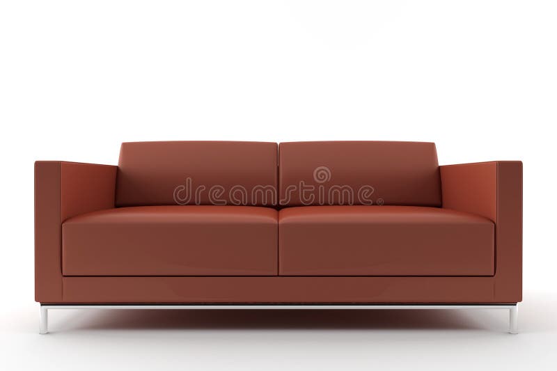 Isolerad sofawhite för bakgrund brown stock illustrationer
