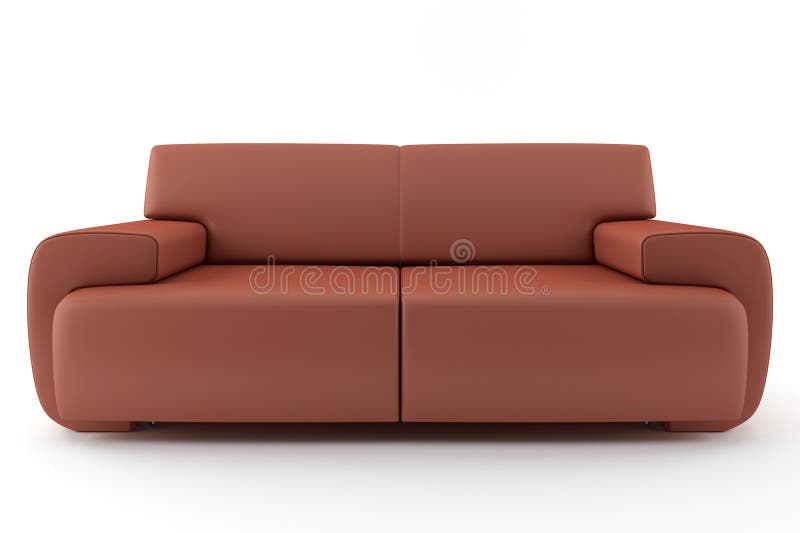 Isolerad sofawhite för bakgrund brown stock illustrationer