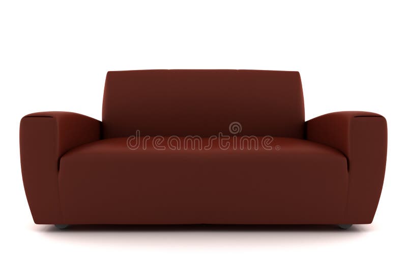 Isolerad sofawhite för bakgrund brown vektor illustrationer