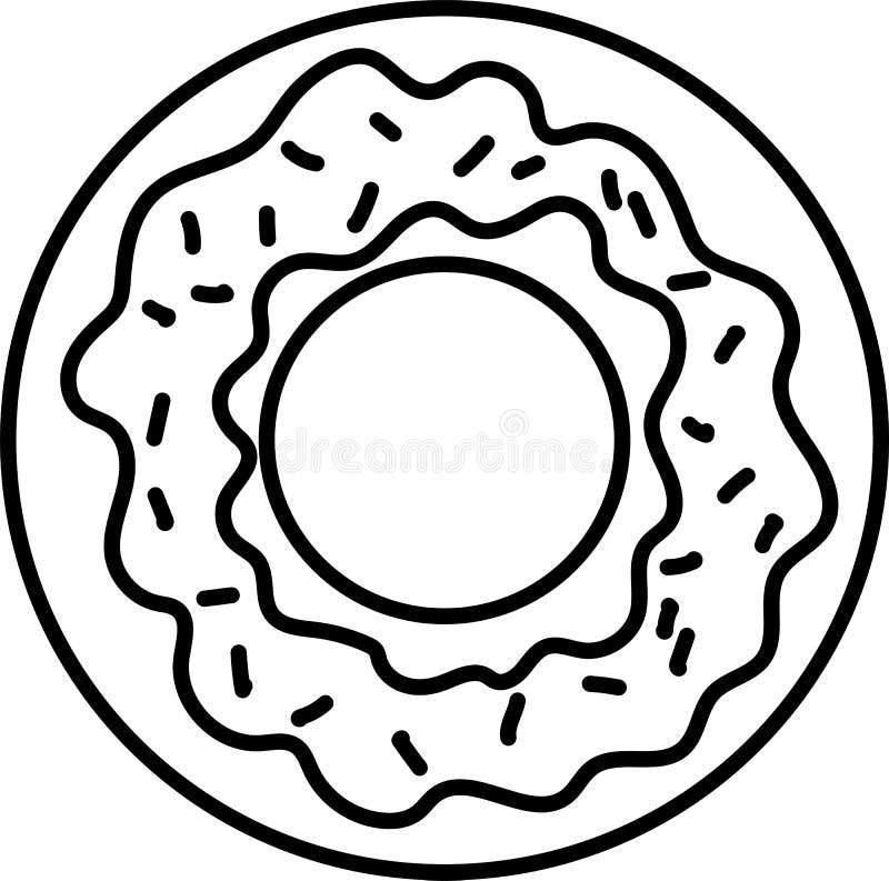 Isolerad svart donut-kontur på vit bakgrund vektor illustrationer