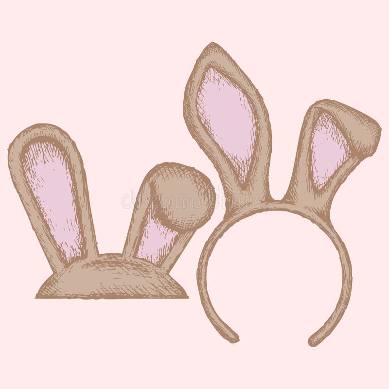 Isolerad white för bakgrundskaninöron easter stock illustrationer