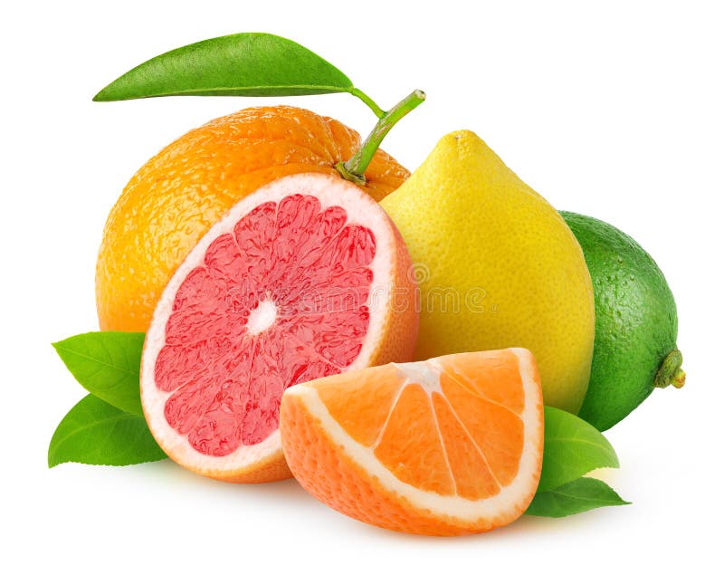 Isolerade citrusfrukter royaltyfria foton