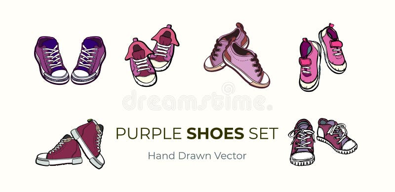 Sneakers shoes pairs isolated. Hand drawn vector illustration set of pink shoes. Sport boots hand drawn for logo, poster, postcard, fashion booklet, flyer. Vector sketch sneakers. Pink shoes set. Sneakers shoes pairs isolated. Hand drawn vector illustration set of pink shoes. Sport boots hand drawn for logo, poster, postcard, fashion booklet, flyer. Vector sketch sneakers. Pink shoes set