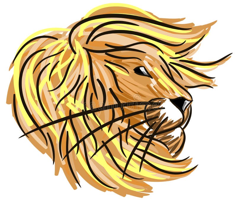 Isolerat stiliserat lejon royaltyfri illustrationer Isolerat stiliserat lejon royaltyfri illustrationer