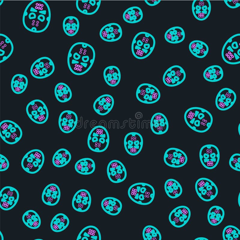 Line Hockey mask icon isolated seamless pattern on black background. Vector Illustration. Line Hockey mask icon isolated seamless pattern on black background. Vector Illustration.