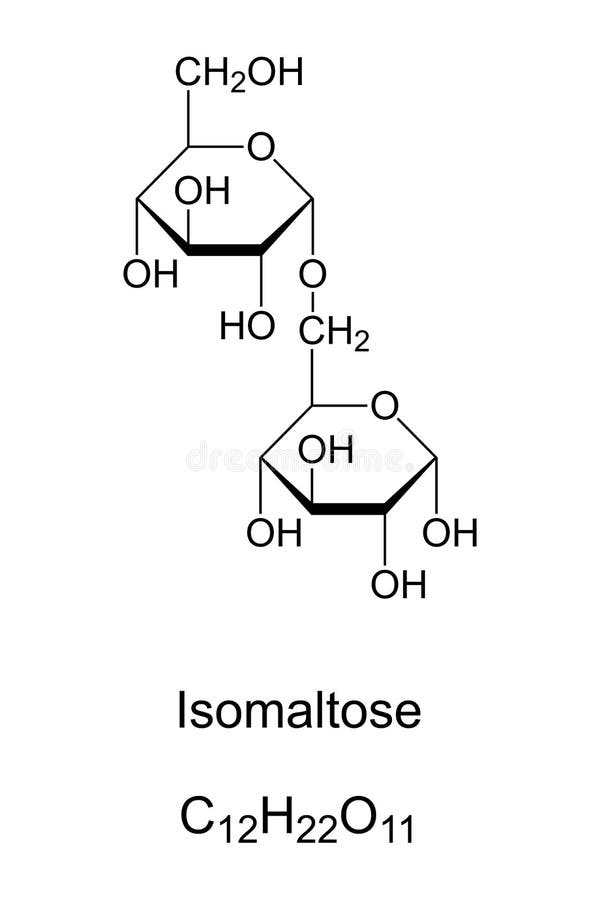 Isomaltose A Disaccharide Chemical Structure And Formula Stock Vector