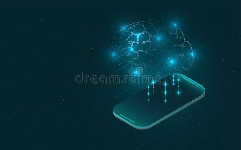 Isometric artificial intelligence royalty free illustration