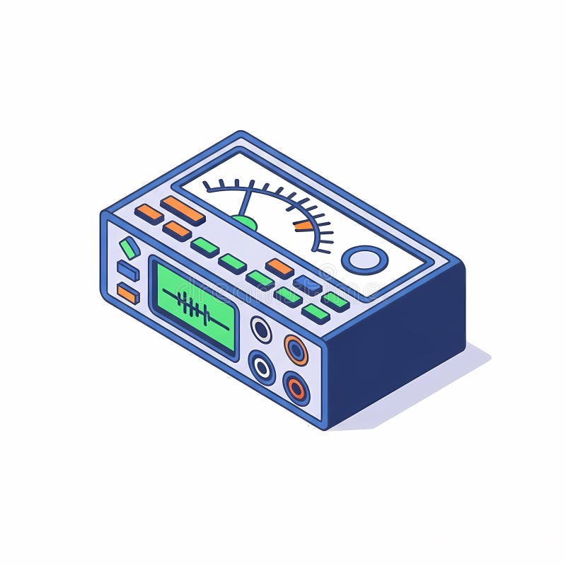 Isometric Audio Analyzer royalty free illustration