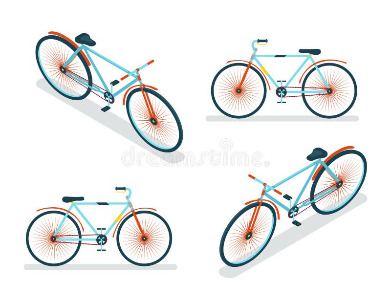 Isometric Bike Icon 3d Symbol Flat Design Template Vector Illustration vector illustration