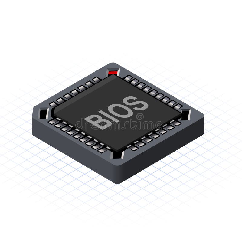 Isometric BIOS Chip Vector Illustration stock illustration Isometric BIOS Chip Vector Illustration stock illustration